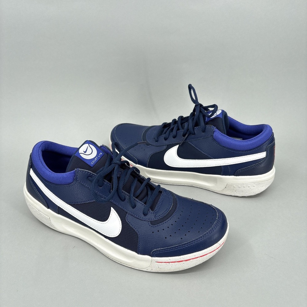 Nike‎ Court Lite 3 Shoes Mens Size 10.5 Navy Blue Tennis HC Sneakers DH0626-400
